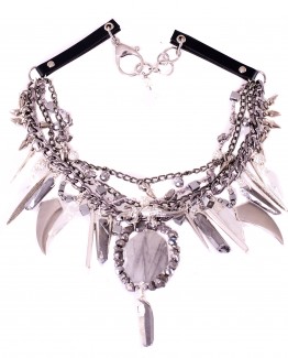 Grey Quartz Statement Gekko Necklace Caterina Wills Jewellery