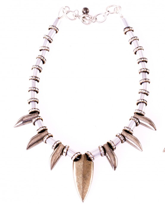 Pyrite Arrowhead Short Necklace Caterina Wills Jewellery