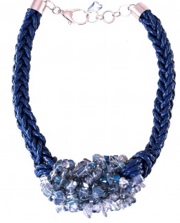 Blue Electroplate Crystal Nugget Necklace Caterina Wills Jewellery