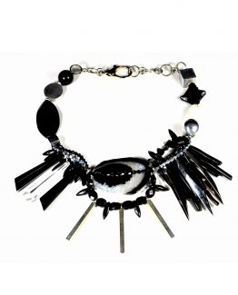 Black Agate Spike Statement Necklace Caterina Wills Jewellery