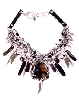 Black Agate Statement Gekko Necklace Caterina Wills Jewellery