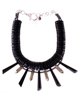 Black Coco Shell Statement Necklace Caterina Wills Jewellery