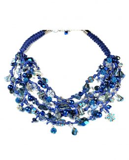 Blue Beaded Charm Necklace Caterina Wills Jewellery