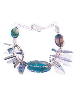 Blue Agate Gemstone Necklace Caterina Wills Jewellery