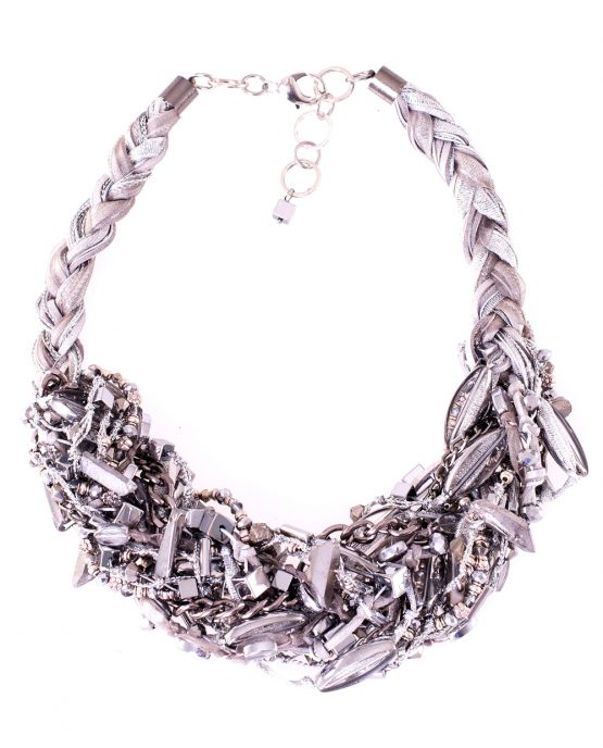 Braided Statement Silver Ribbon Necklace Caterina Wills Jewellery