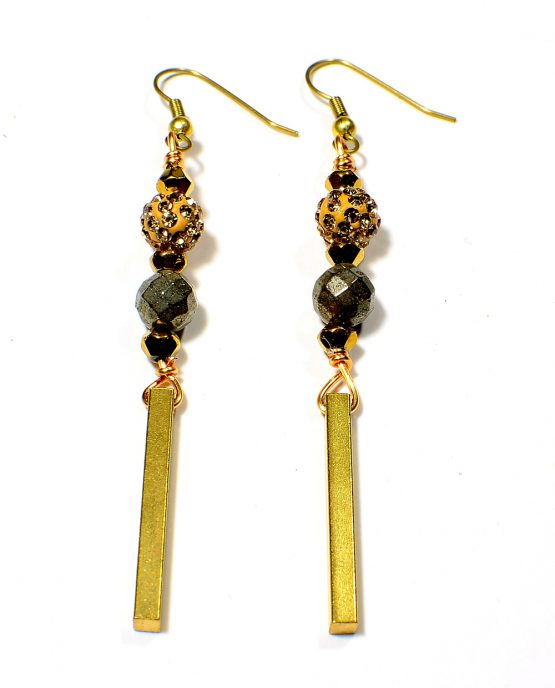 Gold Single Column Earrings