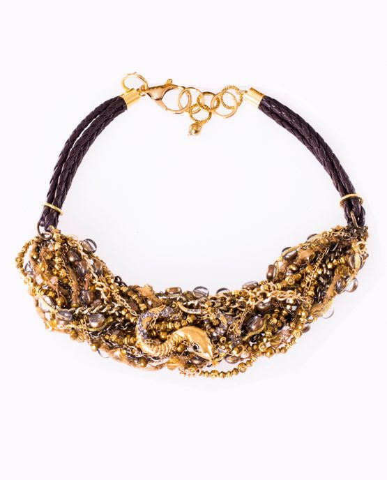 Gold Snake Statement Necklace Caterina Wills Jewellery