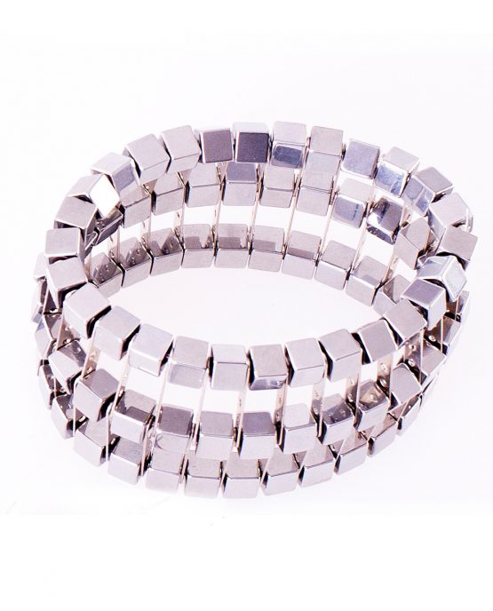 Hematite Cube Cage Bracelet
