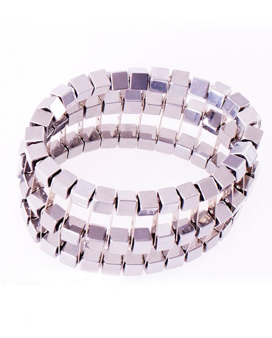 Hematite Cube Cage Bracelet