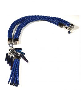 Large Blue Braided Tassel Necklace Caterina Wills Jewellery