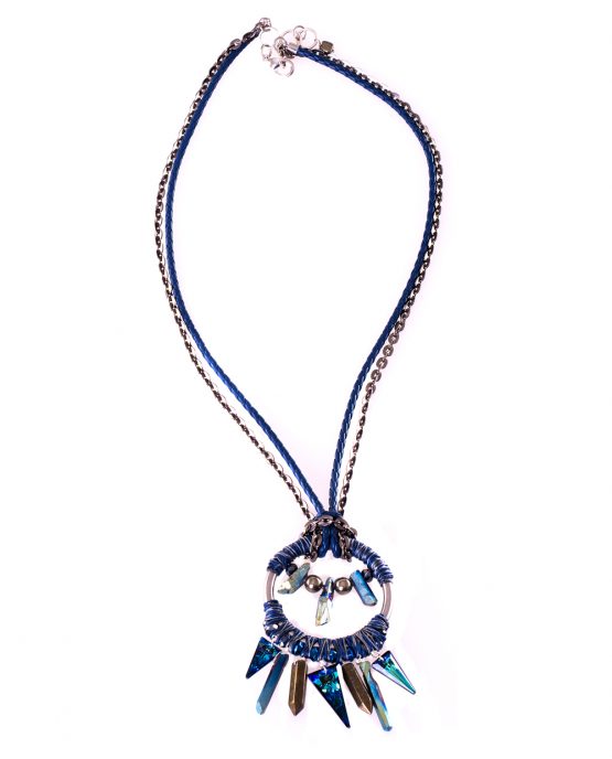 Large Blue Dreamcatcher Crystal Pendant Caterina Wills Jewellery