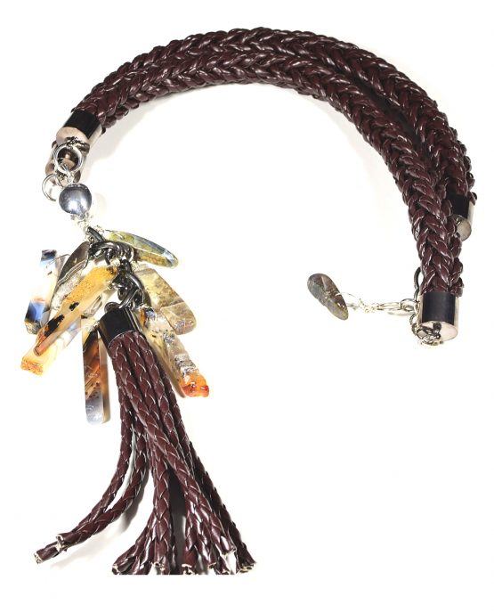 Large Brown Braided Tassel Necklace Caterina Wills Jewellery
