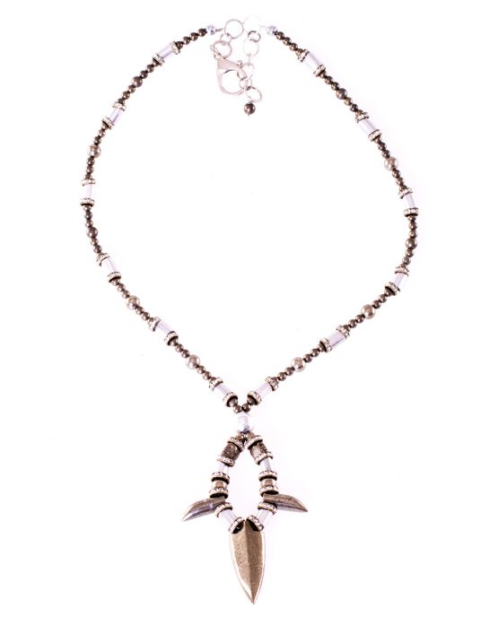 Long Statement Pyrite Arrowhead Necklace Caterina Wills Jewellery
