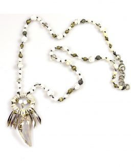 Long Swarovski Crystal and Howlite Necklace Caterina Wills Jewellery