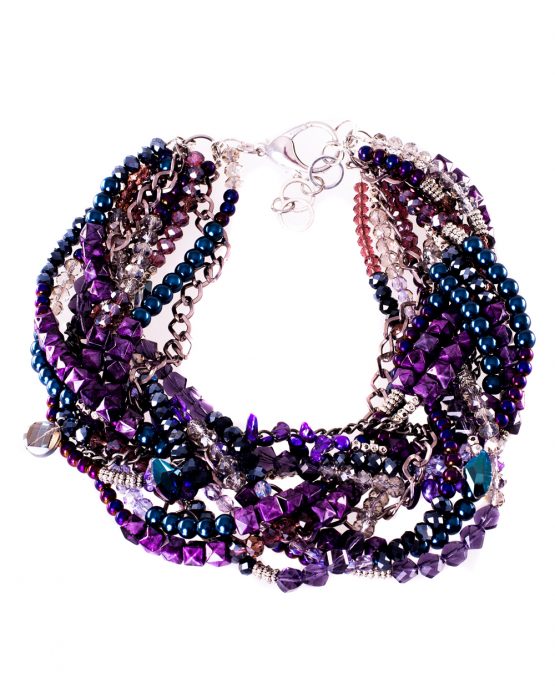 Multistrand Purple Statement Necklace Caterina Wills Jewellery