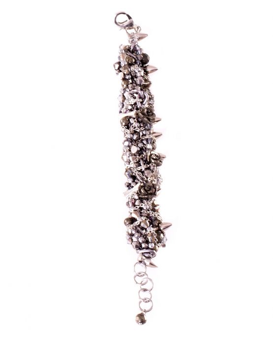 Pyrite Roses and Spikes Bracelet