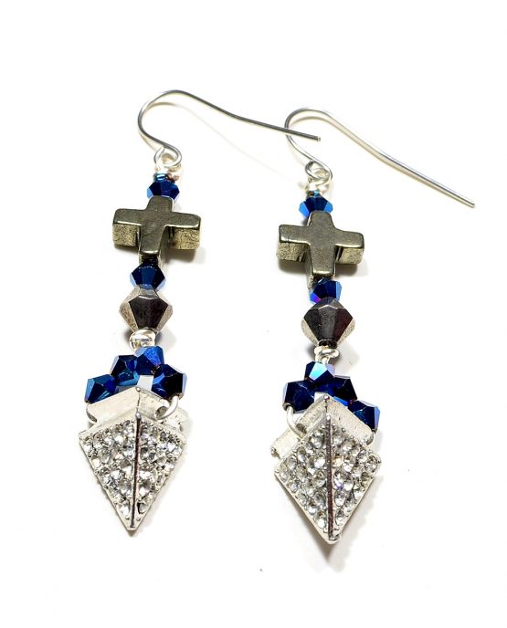 Rhinestone Pyramid Earrings