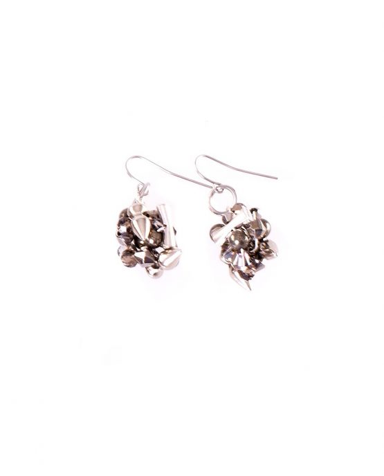 Silver Charm Ball Earring