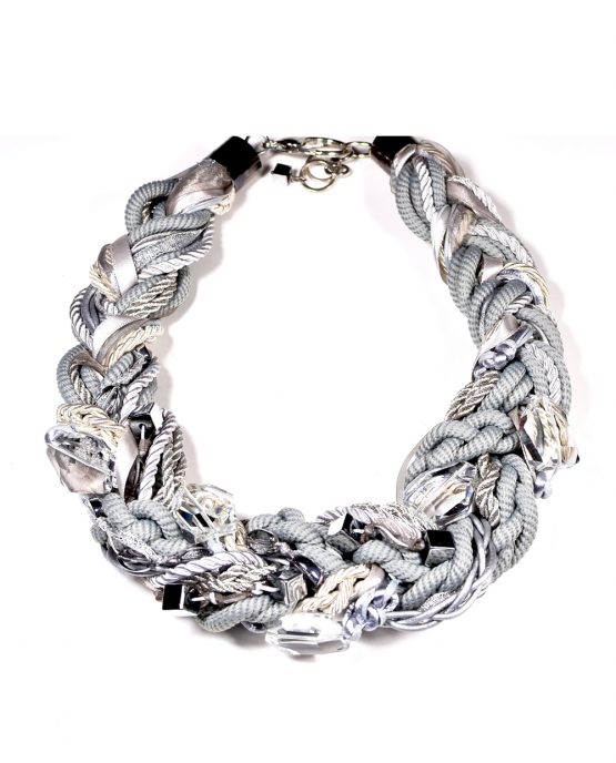 Silver Grey Cord Necklace Caterina Wills Jewellery