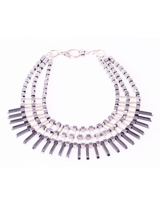 Statement Hematite Spike Necklace Caterina Wills Jewellery