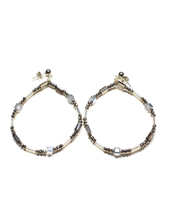 Crystal And Glass Hoop Earrings Caterina Wills Jewellery