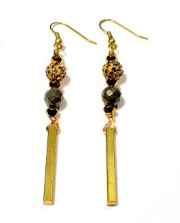 Gold Single Column Earrings Caterina Wills Jewellery