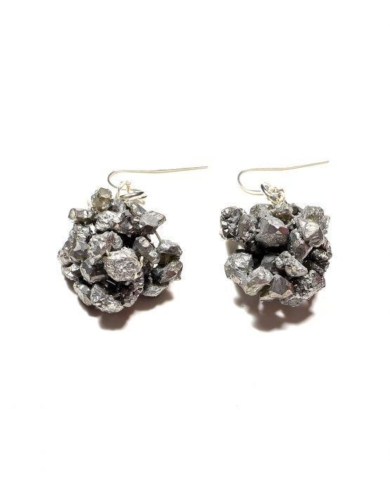 Silver Crystal Nugget Earrings Caterina Wills Jewellery