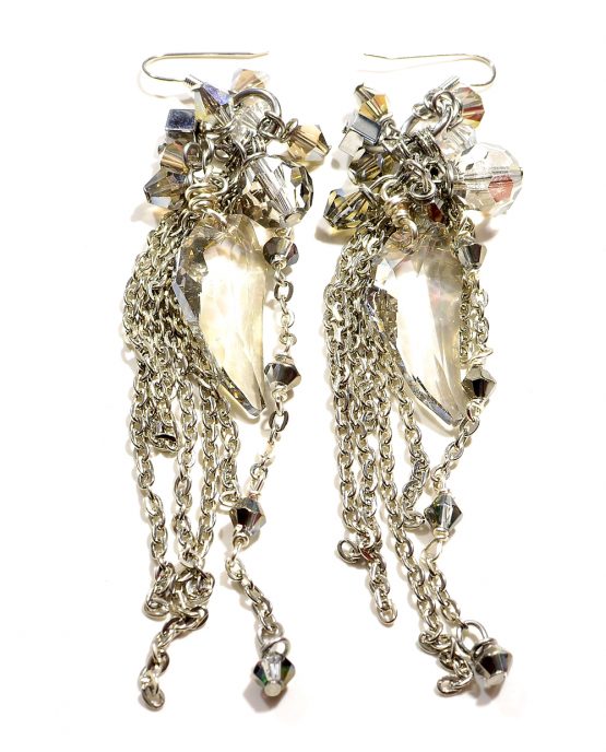 Swarovski Cluster Chain Earrings Caterina Wills Jewellery